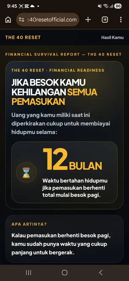 Contoh hasil The 40 Reset 3